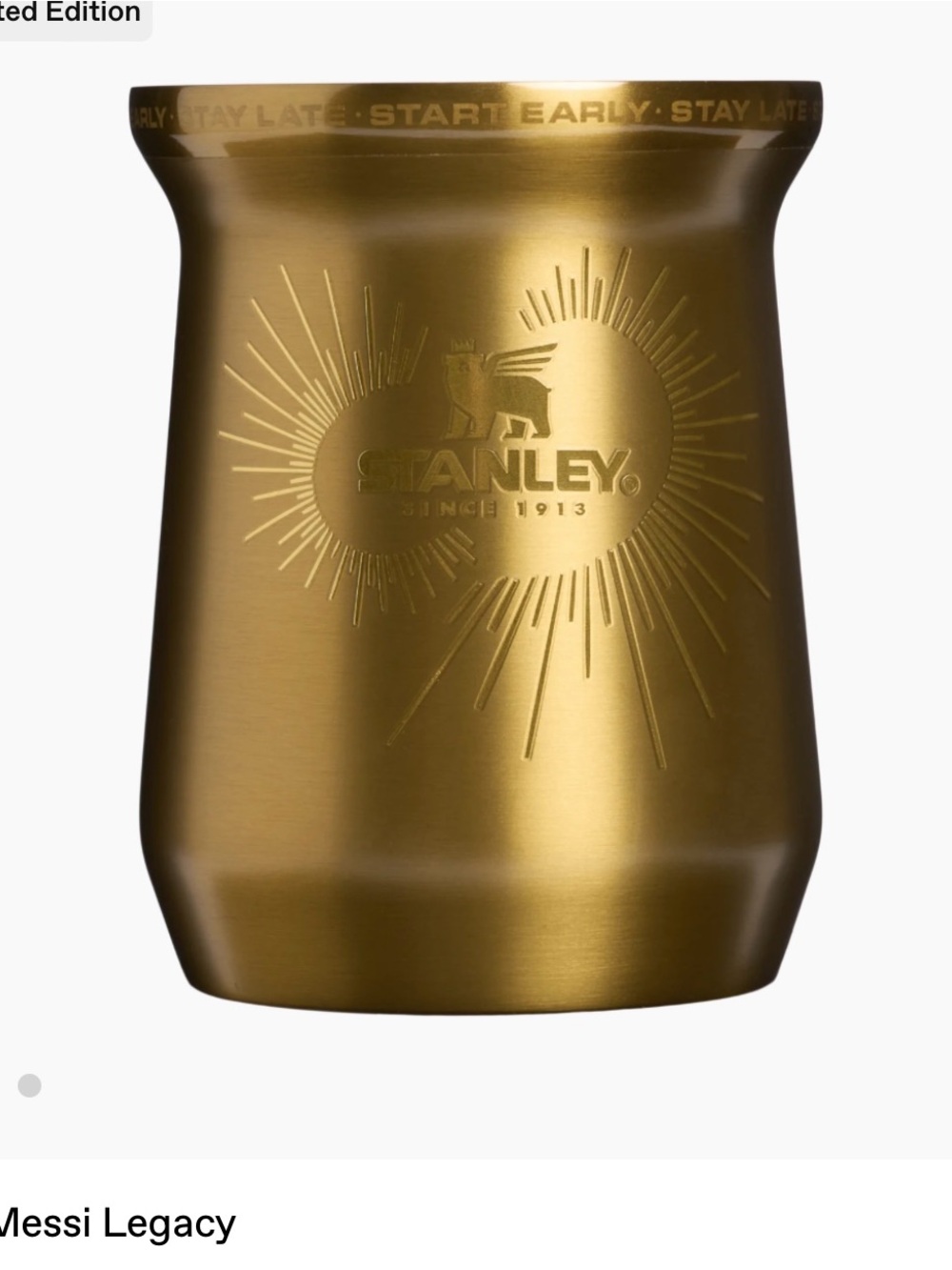 🏆MESSI LEGACY Stanley Gold Insulated Bottle and Matching Mate Cup SET - Picture 3 of 16